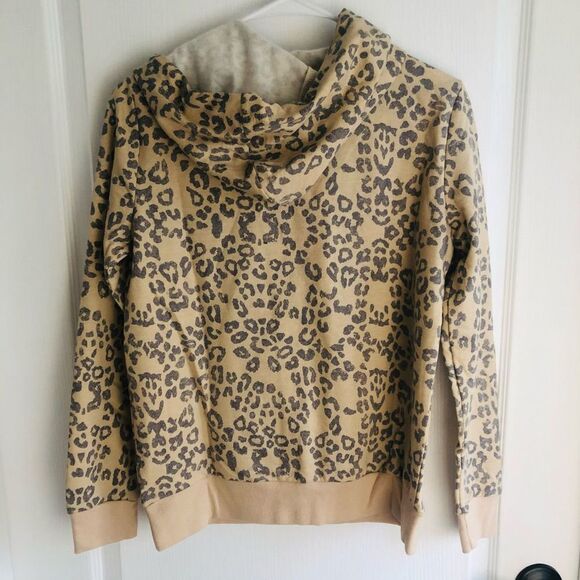 Brand New Belle Du Jour Leopard Print Pullover Hoodie For Women Size‎ Small - Picture 4 of 7